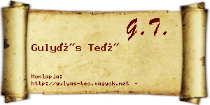 Gulyás Teó névjegykártya