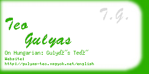 teo gulyas business card